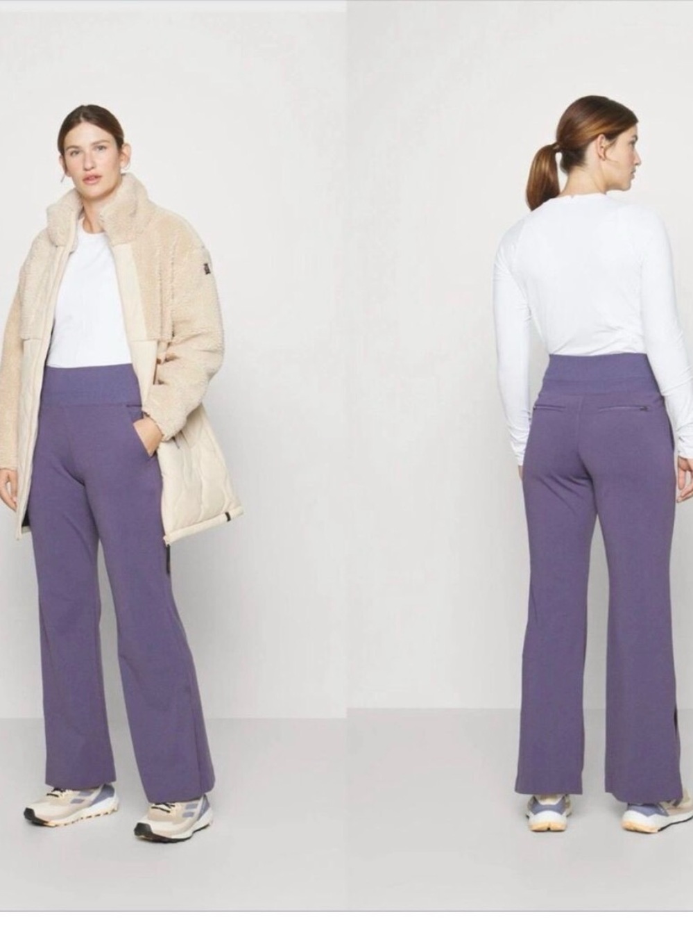 ATHLETA | VENICE FLARE HIGH RISE WIDE LEG PANT IN NIGHTFALL PURPLE LARGE